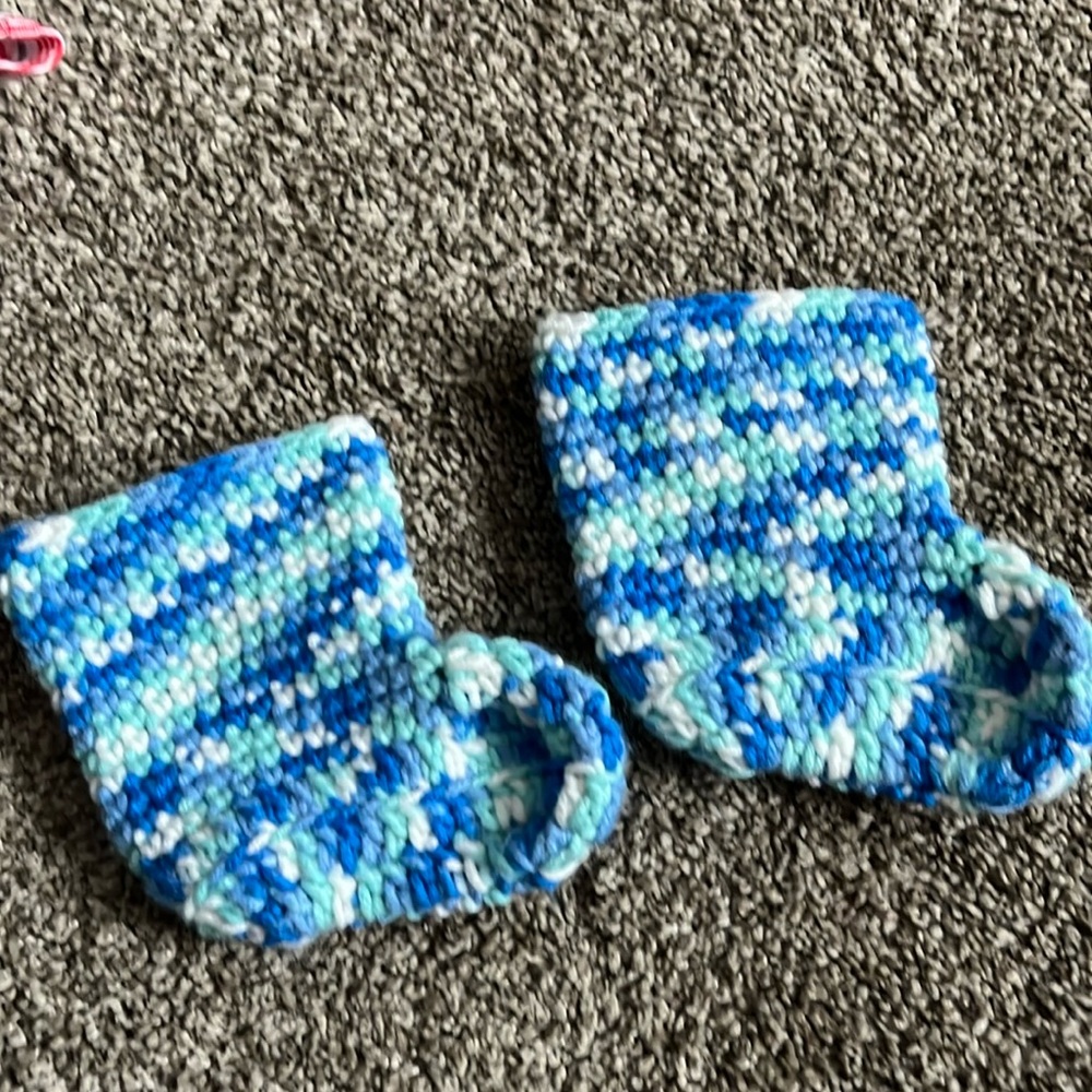 Handmade new baby booties